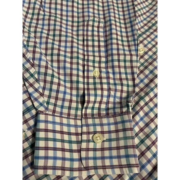 Ralph Lauren Performance Button Down Shirt 2XLT Blue Green Purple Plaid - Picture 5 of 8